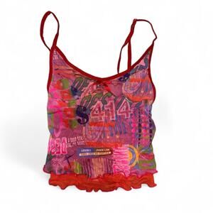 Urban Outfitters Red Mesh Top